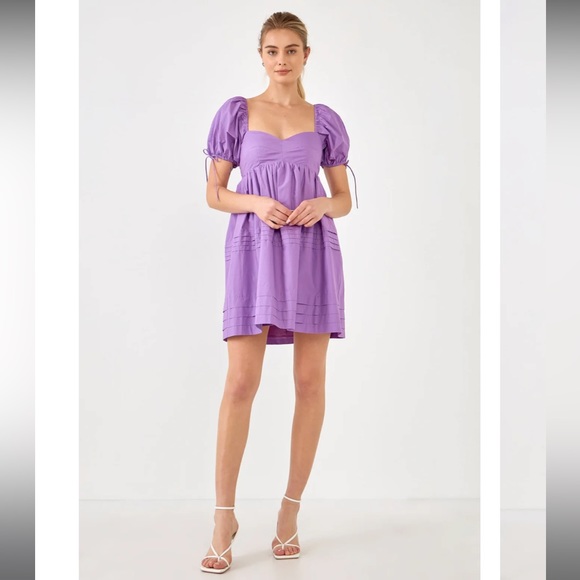 English Factory Dresses & Skirts - NWT ENGLISH FACTORY puff sleeve mini dress size small in purple